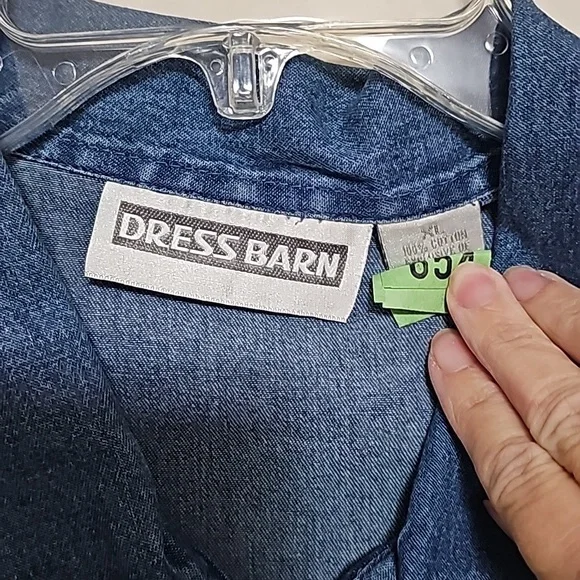 Dress Barn Snowflake Denim Vest  Xl Christmas Holiday Zipper Closure Estate Sale - Picture 3 of 4